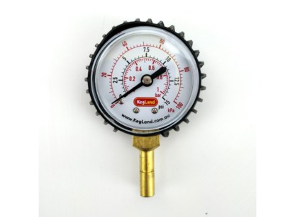 Manometer for 8mm hurtigkobling 0-15 psi – Presis og kompakt trykkmåler for lavt trykk med enkel tilkobling.