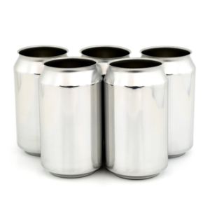 Eske med 162 stk 440 ml sølv ølbokser i aluminium, ideelle for brygging og tapping.